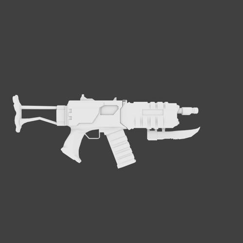 Sci-fi Untextured Weapon Kit (With multiple attachments)  preview image